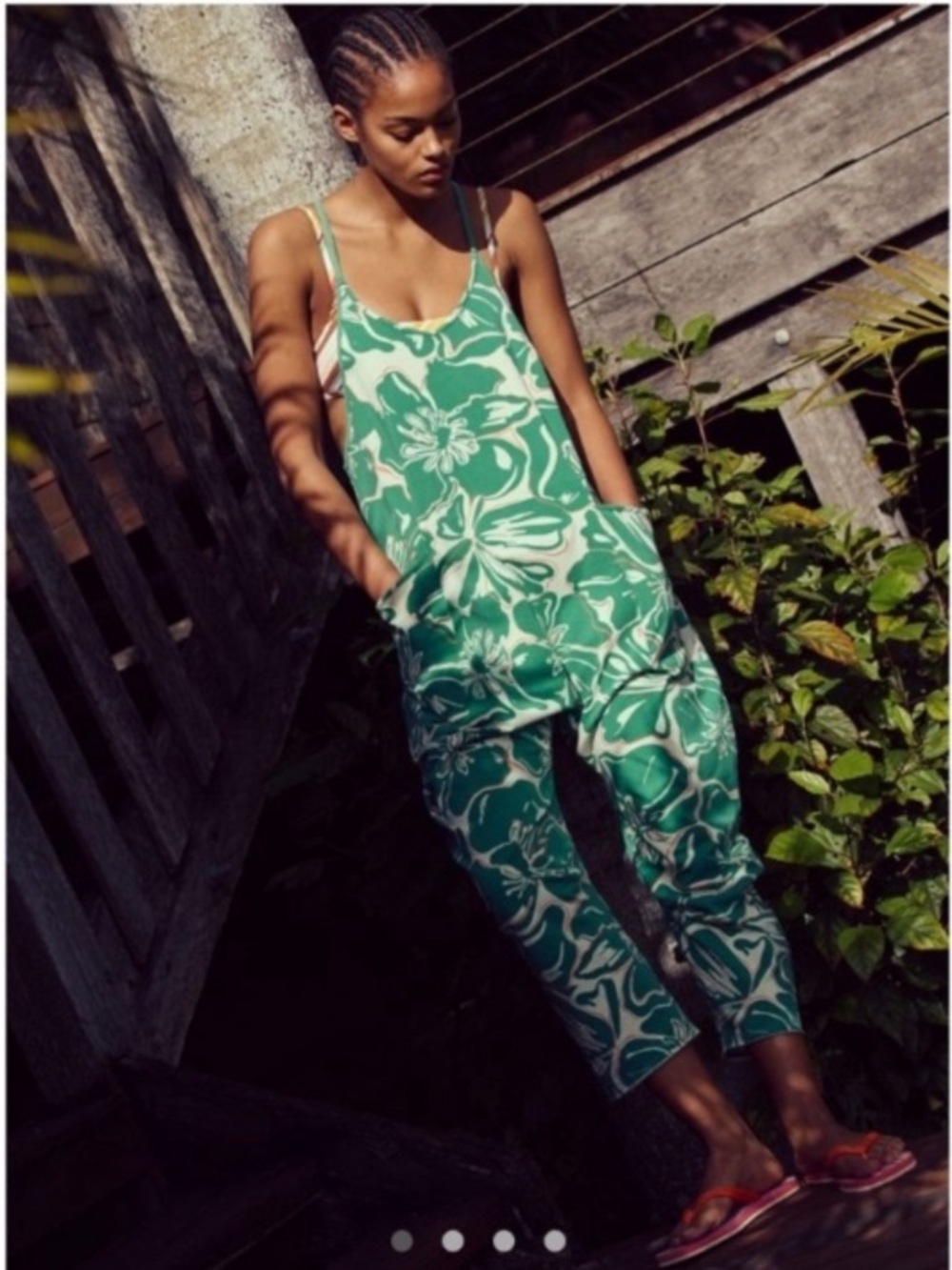 NWT FREE PEOPLE Movement Printed Hot Shot Onesie in Floral Court Combo - Picture 3 of 6